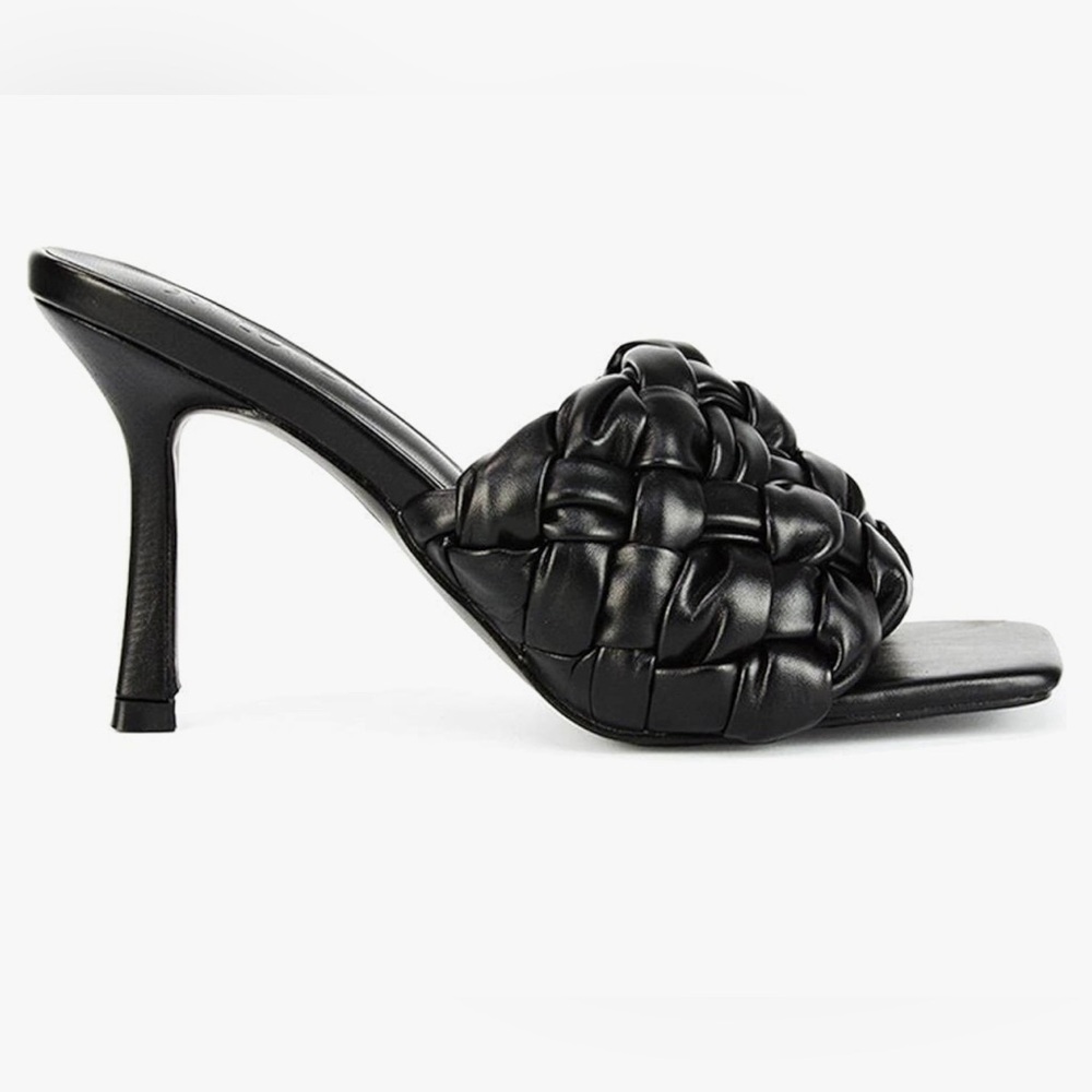 LPCBDEE Women’s Braided Slip-On Stilettos, Black, Size: 5